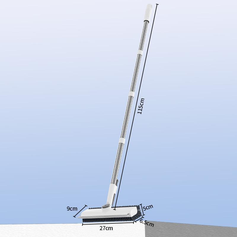 Long Handle Floor Scrub Brush with Stiff Bristles 3-in-1 Heavy-Duty Scrubber for Shower Bathroom Patio Garage Kitchen Wall and Deck Multifunction Magic Broom Home Care Supplies shower scrubber brush Squeegee Household