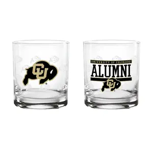 Set of 2 Colorado Buffaloes 14oz Alumni Rocks Glasses