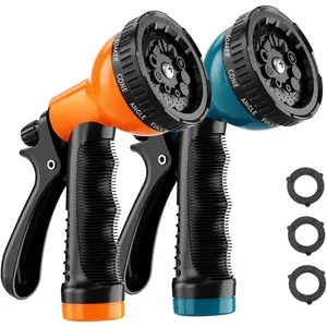 Garden Hose Nozzle Sprayer: 2 Pack 10 Watering Patterns Spray Nozzles Heavy Duty Hose  Hose Attachment