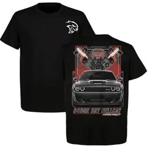 Dodge SRT Hellcat Shirt, 2 Sided Supercharged Muscle Car Graphic Tee For Men, American Street Racing Shirt, Gift For Men, Menswear, Full Size