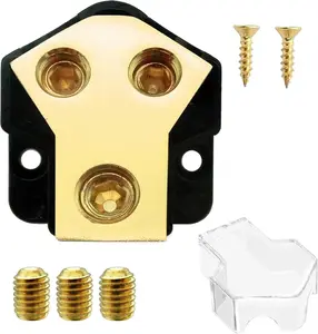 Car Audio Splitter Amp Power, 12V Power Distribution Block for Car Audio Splitter, 2 Way 0/2/4 Gauge in 4/8 Gauge