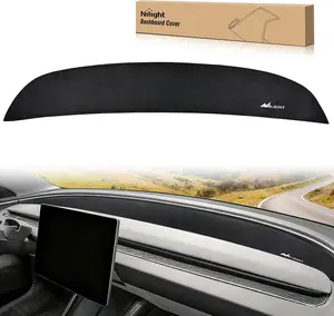 Nilight Dash Cover for Tesla Model 3 Highland 2024 2025, Custom Fit Suede Interior Shield Decorative Mat Dashboard Sunshade Glare Protector Accessories, Suede Material