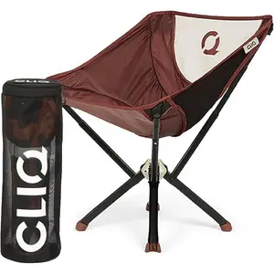 CLIQ ClassiQ 2.0 Camping Chair with Carry Bag - Portable Folding Chair & Bag for Outdoors - Reinforced 400 lb Capacity - Quick-Setup Travel Chair for Camping, Beach & Hiking - Brick