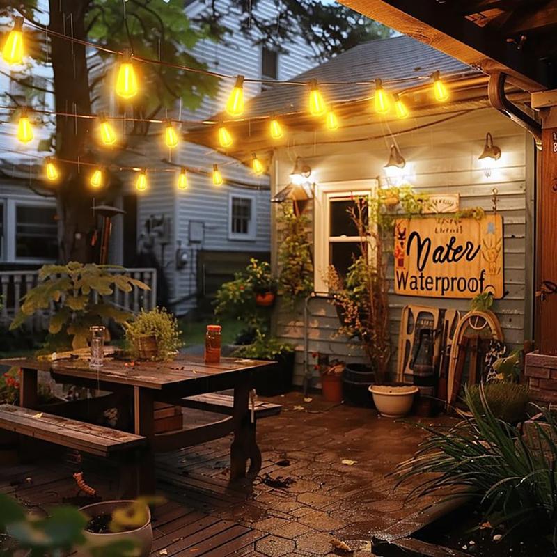 100FT Outdoor String Lights with Remote Included, Support Timer with 50 Shatterproof ST38 LED Edison Dimmable Bulbs, 2500K Warm White, Waterproof, Perfect for Backyard, Patio, Garden, Deck, Party and Xmas Decor #springtok Flexibility Customization