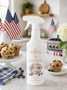 Polished Paradise Co Red, White & Blueberry Muffin Scented Multi Purpose Spray Summer Holiday Home Fragrance Hard Surface Cleaner 32 OZ  Aroma kitchen clean