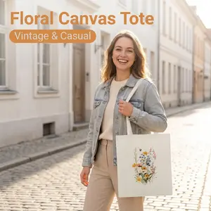 Canvas Tote Bag Aesthetic for Women,Reusable Canvas Cute Shoulder Bag for Grocery, Shopping, Beach & Daily Use  Mother Day Gift