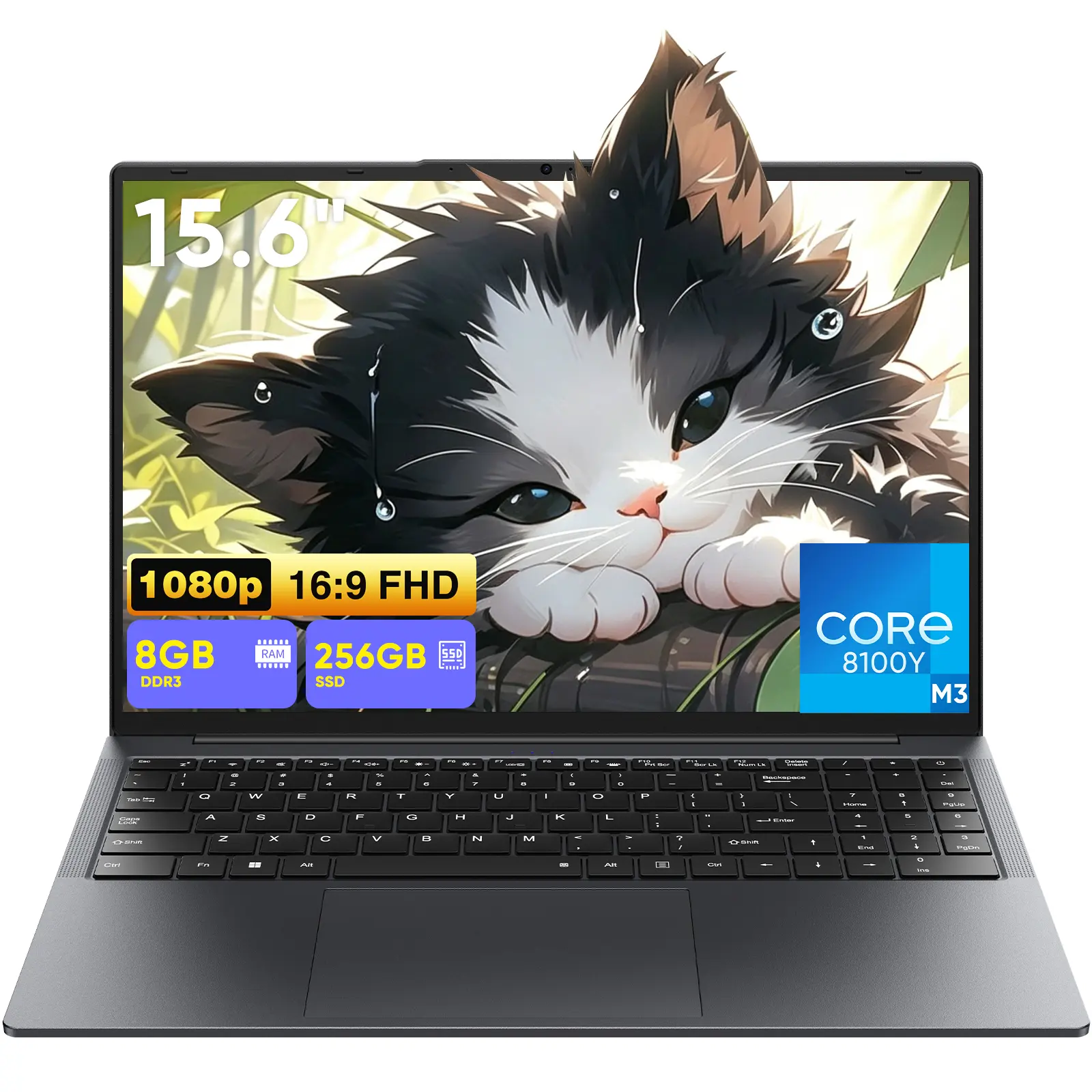 TPV 15.6" Ultra-Thin Lightweight Laptop - Windows 11 Pro, Core M3-8100Y, 8GB RAM, 256GB SSD, FHD 1920x1080 Display, Dual Band WiFi 5, BT5.0, MS Office Suite, USB Type-C (Computers & Office Equipment, Laptops), Usb Type-C Laptops