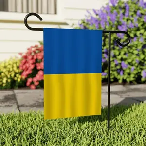 Stand With Ukraine Garden Flag, 12x18 Inch Double Sided, We Stand With Ukraine Flag, Support Ukraine, Ukrainian Flag, Trump Won Flag