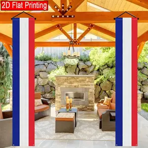 Patriotic Polyester Door Banner Set, 12x70.8 Inches, French Flag Design, Ideal for National Day, Bastille Day, Outdoor Decor, No Power Needed