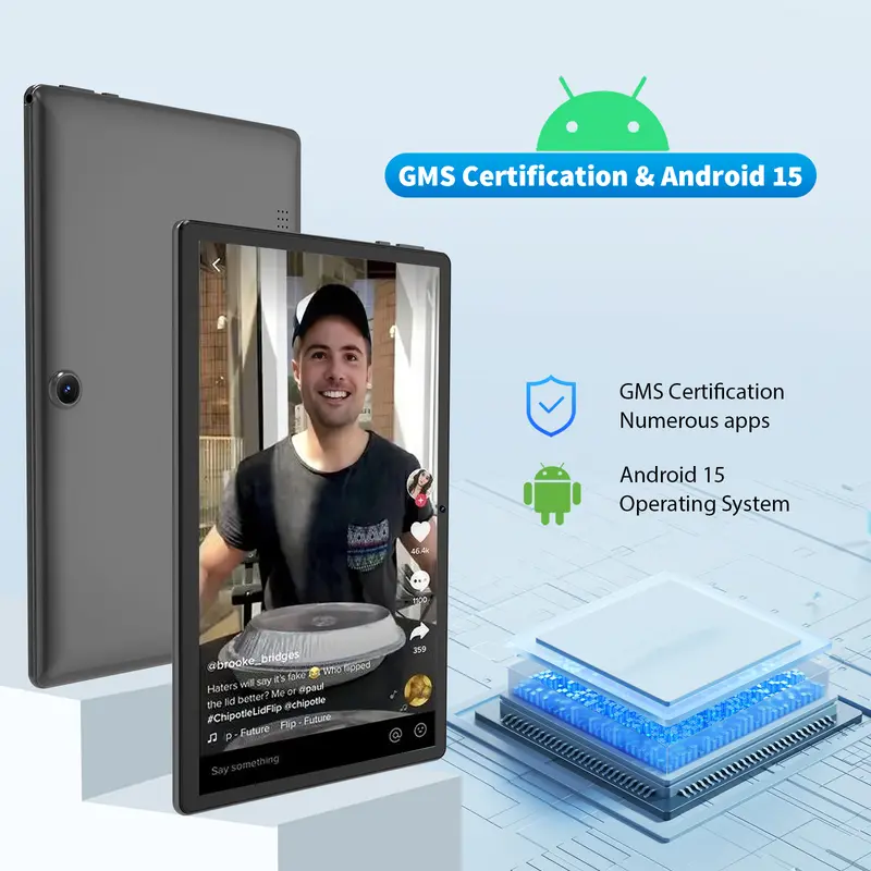 【TikTokShopJumpstartSale】Relndoo 2026 Android 15 10.1 Inch Tablet, 12GB (4GB+8GB) RAM 64GB ROM, 5-in-1 with Keyboard, Mouse, Stylus, Case, 5G WiFi for Valentine’s Day Gift 3