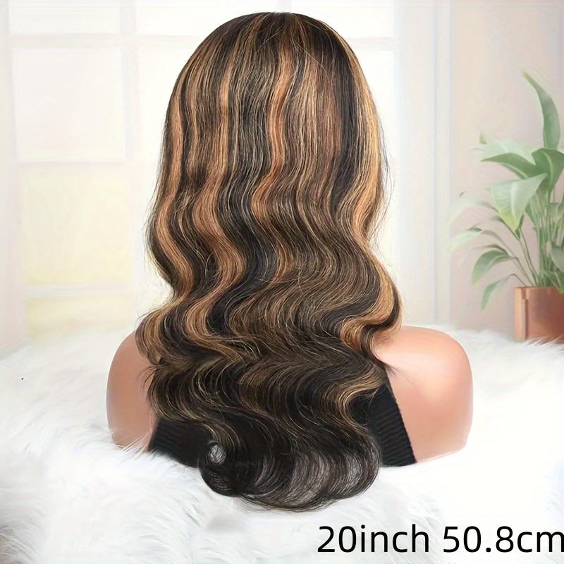 1pc Unisex 26 Inch Body Wave Lace Front Wig, 5x5 Glueless, Pre Plucked with Baby Hair, 200% Density, Sports Style, Black & Honey Blonde Ombre, 1b/30 Balayage Wig for Women