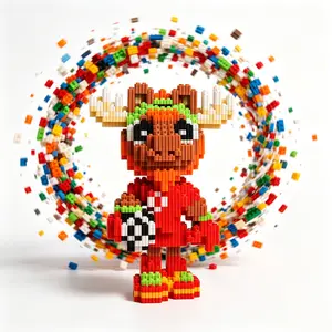Challenging Micro Building Blocks Moose Soccer Mascot - 7.5" 3D Mini Brick Puzzle Kit, Boost Focus & Self-Confidence, Unique Sports Collectible Display Gift for Fans