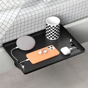 ️Bedside Shelf for Dorm Room-Clip On Bed Tray with Cup & Cord Holder,College Student Essentials,Bunk Bed Organizer,Floating Nightstand for Small Space, Your Dorm Room Must Have!Cup Holder, Phone Charging Station, Space Saver for Bunk Beds & Loft Beds
