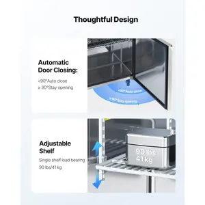 Fathersdaygift VEVOR 48W Commercial Refrigerator, 12.5 Cu. Ft Sandwich Prep Refrigerated Table, Mega Top Food Prep Fridge with 12 Pans and Cutting Board, Stainless Steel Salad Prep Cooler for Restaurant, Food Truckdealsforyoudays