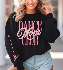 Custom Dance Mom Sweatshirt with Daughters Names on Sleeve, Dance Competition Shirt for Moms, Personalized Dance Comp Pullover Gift for Mom