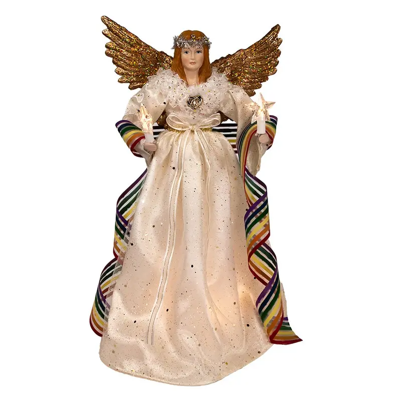 Kurt Adler 14-Inch 10-Light Pride Angel Tree Topper