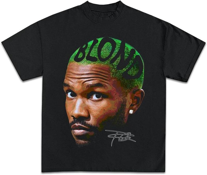Frank Oceans Shirt Rap Tee Concert Merch Blonds Album Cover Graphic T-Shirt Womenswear Top