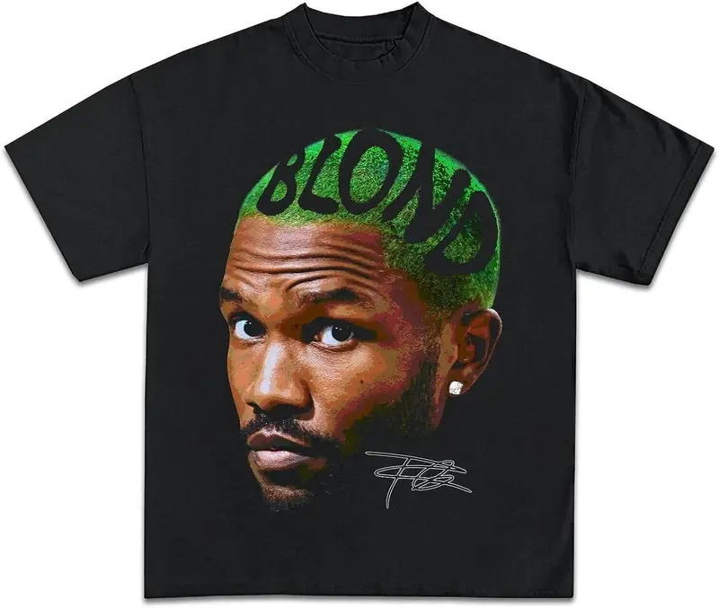 Frank Oceans Shirt Rap Tee Concert Merch Blonds Album Cover Graphic T-Shirt Womenswear Top