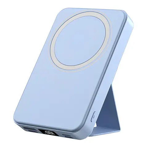 Vaiseke 10000mAh Magnetic Power Bank Charger for iPhone 12-18 Series, 22.5W Output Compact Portable Battery Power Bank, Wireless Charging Solution with USB-C Cable and Foldable Stand