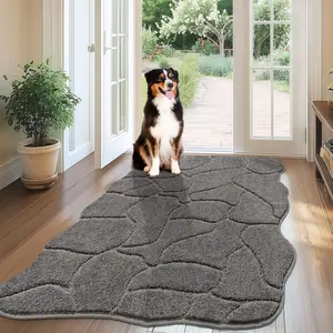 Dog Mat for Mud Paws, 24x36 Low Profile Absorbent Dirt Trapper Door Mat, Non-Slip Washable Mud Mat for Dogs, Microfiber Pet Rug Mat for Front Door Indoor, Patio, Entrance
