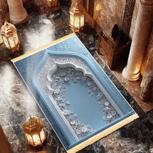 1pc Lanyun Yaju Prayer Mat: 100% Polyester, Machine Washable, Indoor/Outdoor Use, Ideal for Pilgrimage & Meditation, Islamic Wall Art