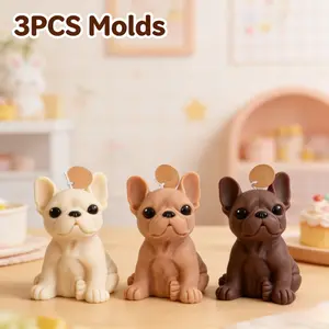 Resin Mold - 3-piece Set of Sitting French Bulldog Resin Casting Molds, Realistic Facial Features and Sturdy Structural Design, Ideal for Home Accessories, Pet Lover Gifts, Holiday Decorations