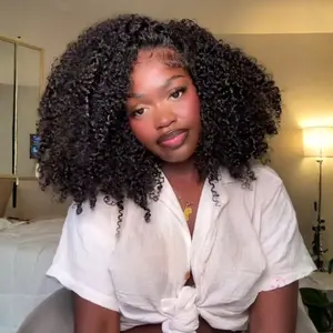 LIVE Menglle Hair 200%/250% Density 4C Baby Hair Kinky Curly 7x6 Pre Cut Lace Wear and Go Glueless Human Hair Wigs Natural Color#springfresh#TikTokShopJumpstartSale