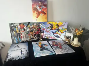 Invincible Hero Canvas Wall Art poster, Abstract Superhero Portrait Print Poster, Graphic Novel Framed Wall Aesthetic Artwork Painting for Game Room, Bedroom, Office or Fan Decor Framed poster and Unframe poster