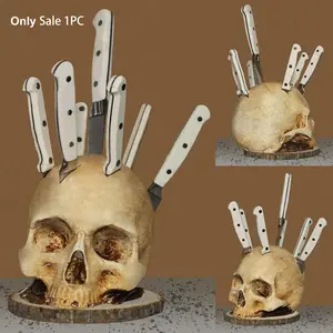 Halloween Skull Cutlery Holders Desktop Ornaments Creative Holiday Spooky Atmosphere Gifts Kitchen & Bedroom Decorative Crafts