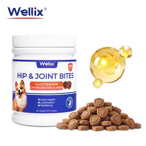 Wellix 260-Count Dog Hip and Joint Chews, Joint Supplement with Glucosamine Chondroitin MSM, Hip & Joint Pain Relief for All Breeds