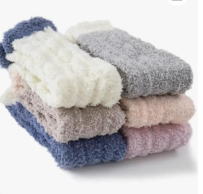 Women's Soft Cozy Fuzzy Socks for Winter Warmth - Christmas Stocking Stuffers Gifts - Comfort, Womenswear Fabric Knit