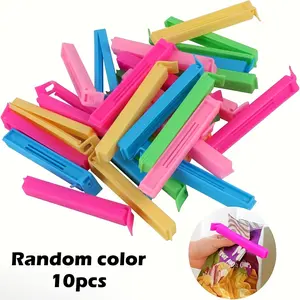 10pcs plastic clips for food storage bags, reusable sealing clips, dust-proof and fresh kitchen cleaning tools, Kitchen Organization
