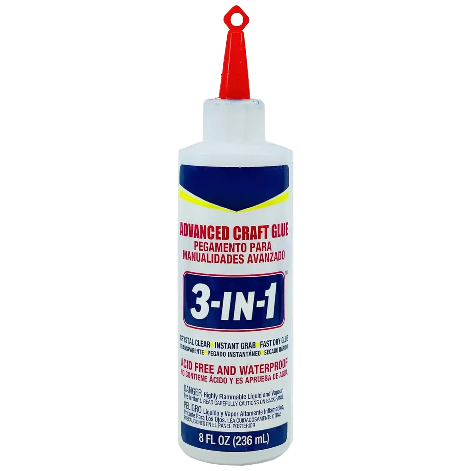 3-in-1 Advanced Craft Glue - Fast-Drying,  Clear Adhesive for , Ceramics, Fabrics, and More, 8-Ounce