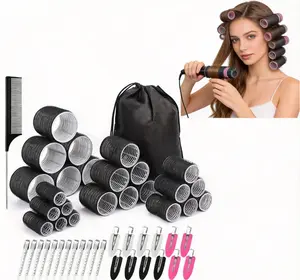 4 Sizes Hair Rollers for Women, Hair Curlers with Clips Comb Curlers for Long Short Curly Hair and Bangs (25, 36, 48, 63mm), Mothers Day Birthday Gifts