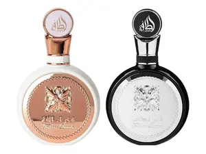 (2pc Bundle Pack) Fakhar Men + Fakhar Women by Lattafa EDP Spray, 3.4oz