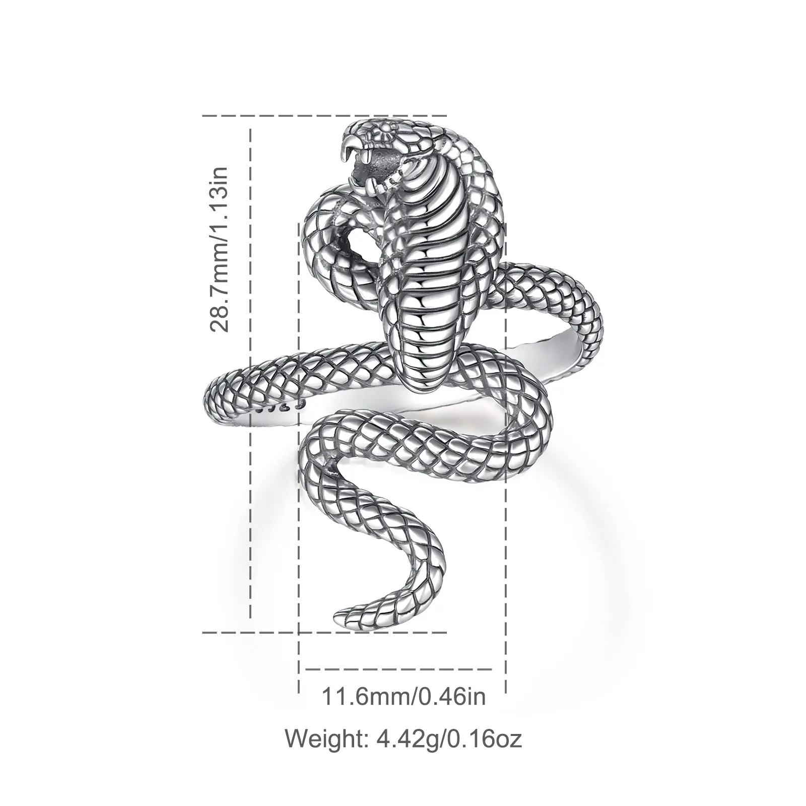 King Cobra Snake Ring