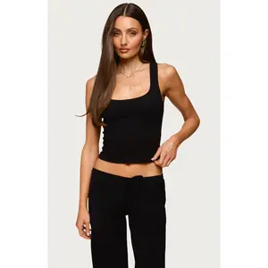 Edikted Women's Linda Ribbed Scoop Neck Tank Top