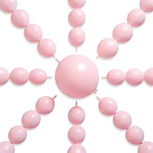 PartyWoo Baby Pink Linking Balloons 100pcs 6 Inch Light Pastel Pink Link Balloons for Baby Shower Gender Reveal Birthday Bridal Shower Engagement Bachelorette Party Decorations Pink-q05