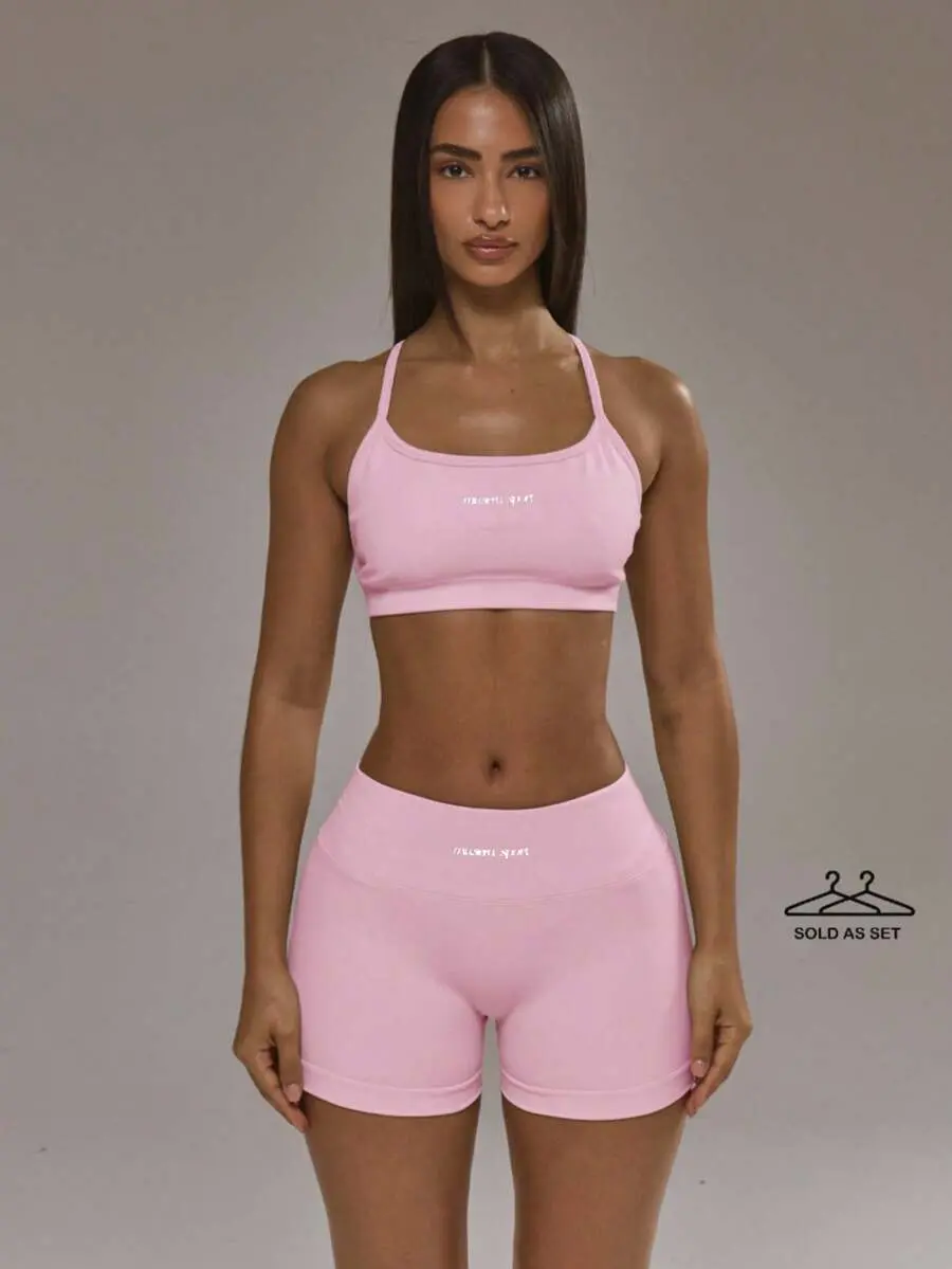 Sport Cross Back Sports Bra And Scrunch Bum Leggings Co-Ord Set Padel Autumn Fall Winter Activewear Sport Gym Workout Active Sets Workout Sets Summer