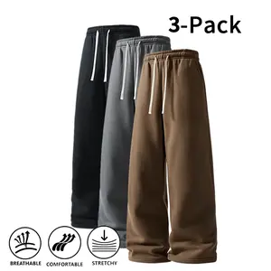 3-Pack Fall & Winter Styles Everyday Essential Sweatpants | Comfortable drawstring pants for workouts, travel, and relaxing (optional 3-pack and single pack)
