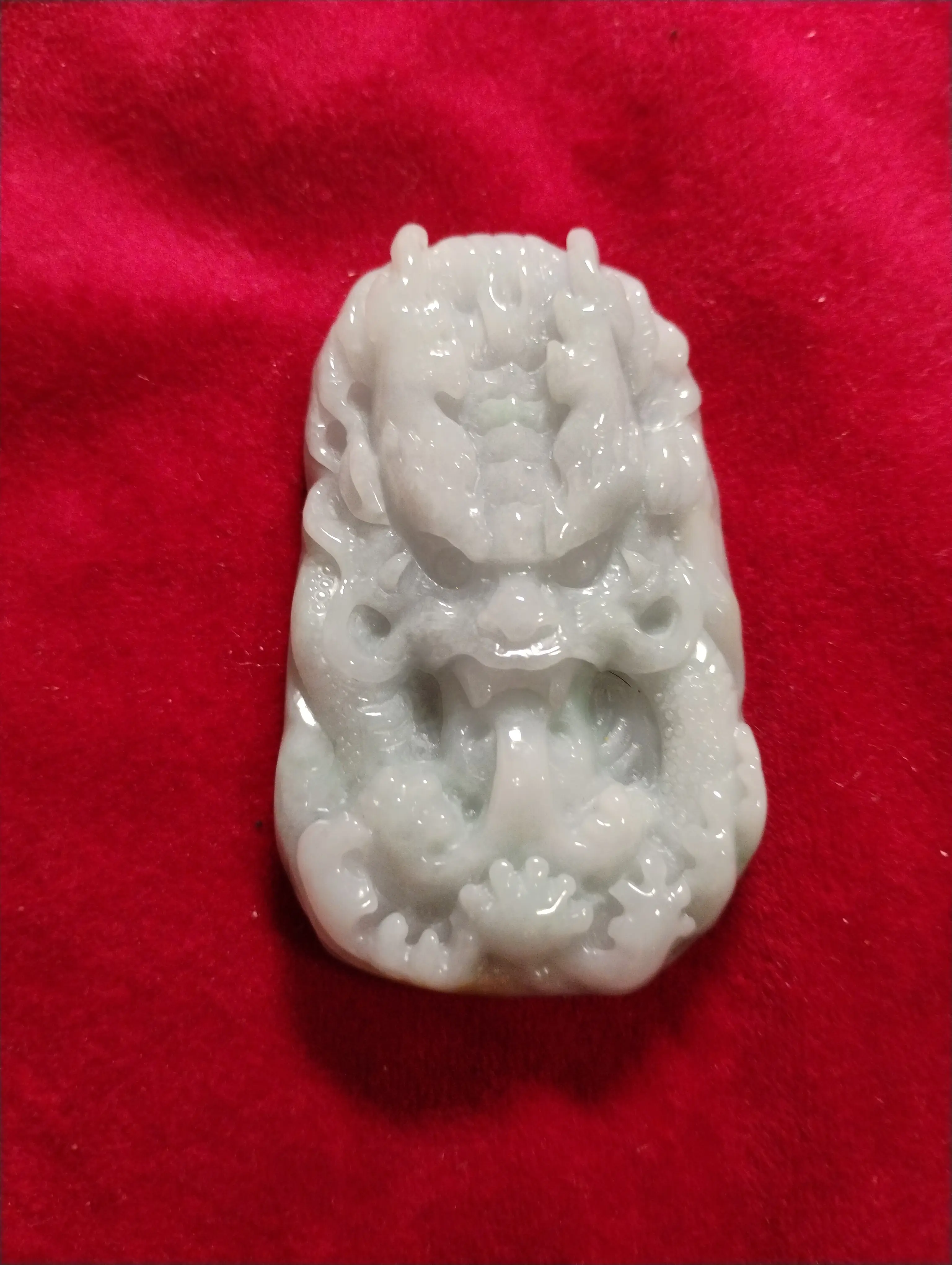 Natural Grade A Jadeite Jade Dragon Carving – Large Statement (56.93g)