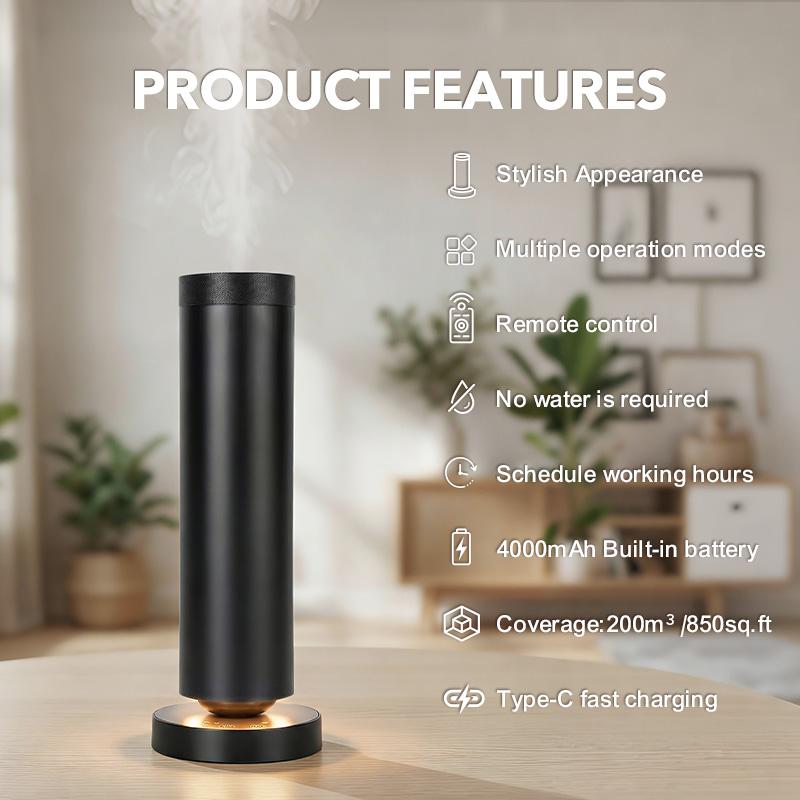 Waterless Scent Diffuser Starter Kit - Suitable for Home and Hotel Series Air Diffuser, 800 Square Inches of Coverage, Remote Control