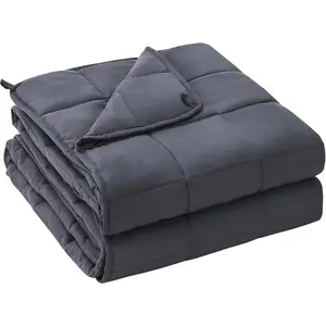 Weighted Blanket for Adults (20 lbs, 60” x 80”, Grey) Cooling Heavy Blanket for Sleeping Perfect for 190-210 lbs, Queen Size Breathable with Premium Glass Bead, Machine Washable