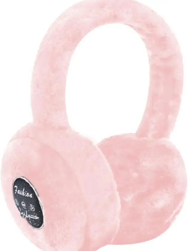 Foldable Over-Ear Wireless Bluetooth 5.0 Rechargeable Headset with Extra Soft Warm Fur Fabric, Built-In Microphone, Stable Connection, Rich Bass Stereo Sound, Audiobooks Support, 7-10 Hours Playtime, Call Control