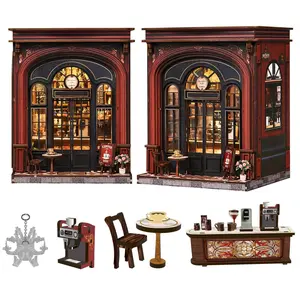 DIY Mini Book Corner Kit, DIY Assembly, 3D Wooden Puzzle House Model Set, Wooden Puzzle Pieces, Desktop Decoration, Desktop Ornament, Handmade Craft, Perfect Gift for Adults & Teens