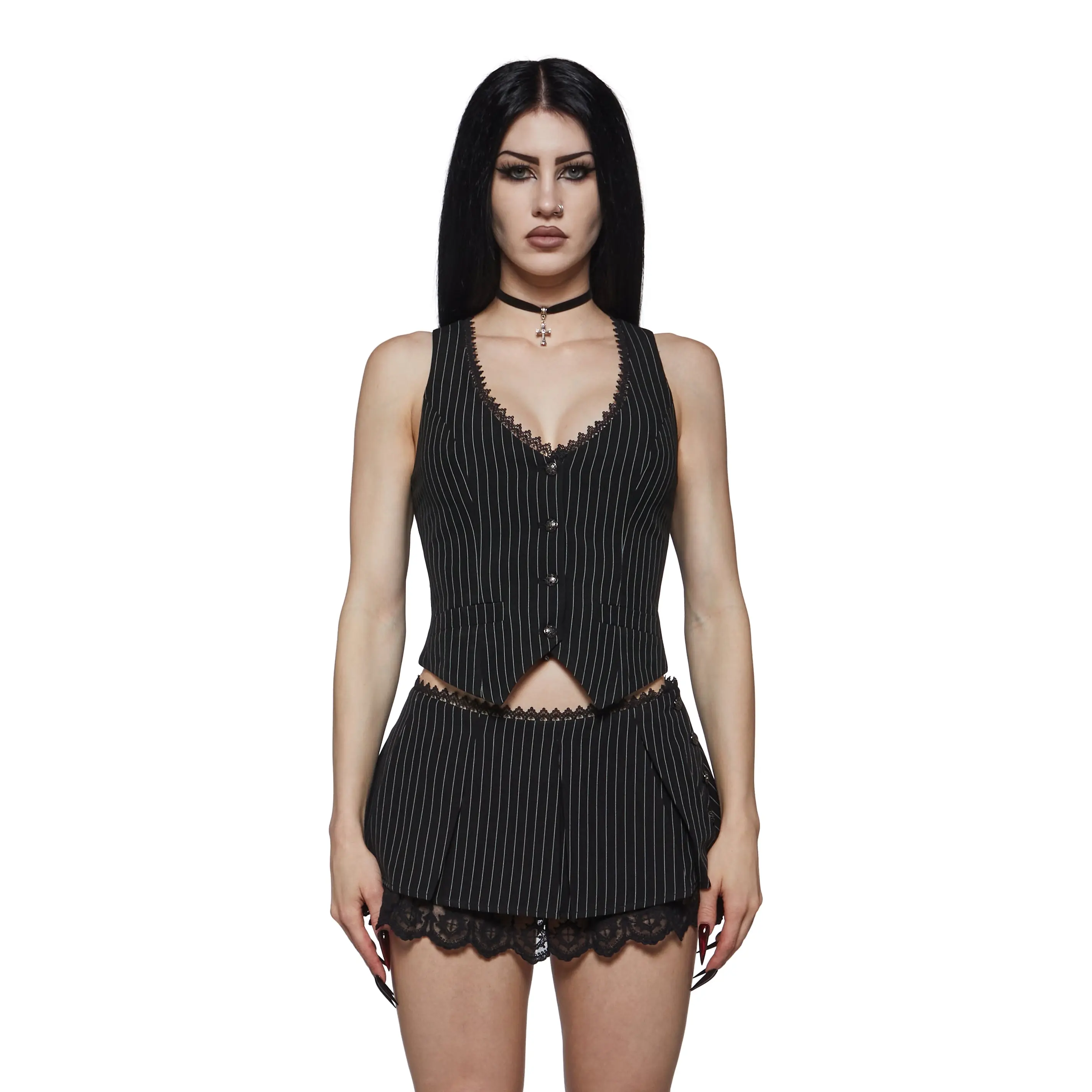 Veronica Pinstripe Vest