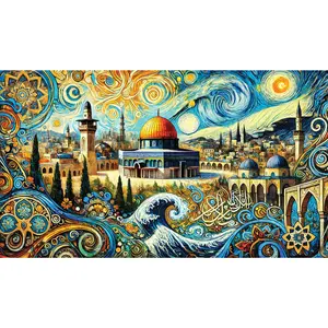 Jerusalem Visions: 500-Piece Van Gogh-Style Dome of the Rock Puzzle - Holy Land