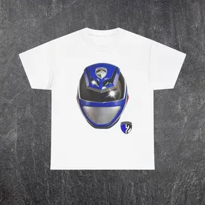 Power Ranger SPD Blue Ranger Retro Cotton Oversized T-Shirt - Vintage Graphic for Men