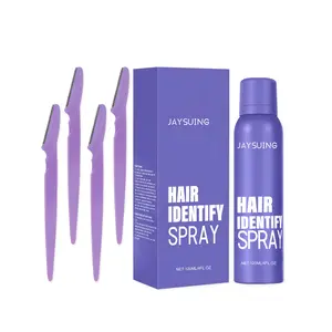 JAYSUING Hair Identifier Spray & Dermaplaning Razor Set, Pre-Waxing Hair Recognition Spray for Face, Plant Chinese Herbal Extracts Ledebouriella Bupleurum, Refreshing Non-Greasy, Gentle for Sensitive Skin, Precise Hair Removal Prep