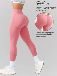 Shein High Elastic Seamless High Waist Yoga Scrunch Workout Leggings for Women, Perfect for Cycling Running Multi-Sport Scenarios, 1 Piece